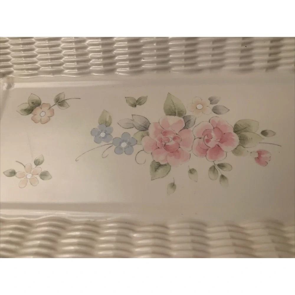 PFALTZGRAFF TEA ROSE BASKET WEAVE‎ BREAD Tray Plate Platter Rectangular EUC